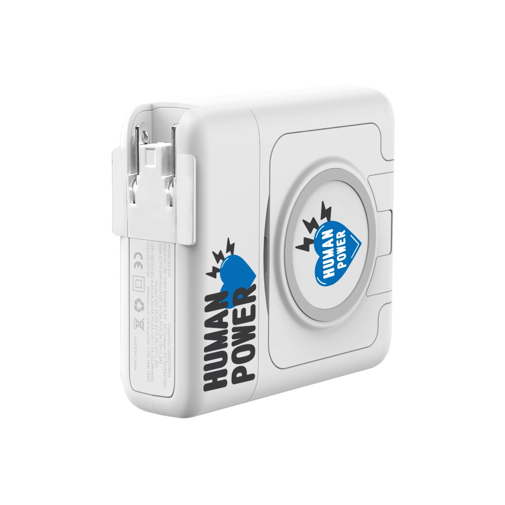 【HUMAN POWER】10000mAh多功能萬用隨身充 行動電源 HU-033,AC充電頭,無線充電,手機支架,快充,15W,PD快充線